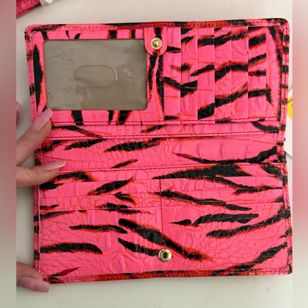 Brahmin Lg Duxbury Pink Feline Ombre Melbourne Leather Satchel & Ady Wallet NWT - Picture 3 of 11